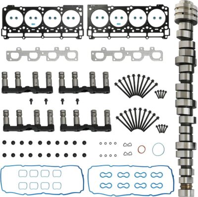6.4 Hemi MDS Lifters Camshaft Kit with Head Gasket Set Fit for Jeep Grand Cherokee Dodge Challenger Charger Chrysler 300 6.4L V8 2011-2022 Replace# 53022314AD HS26568PT