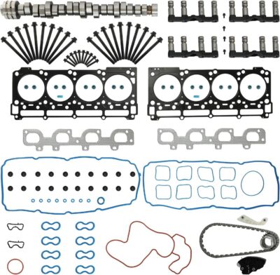 6.4 Hemi MDS Lifters Camshaft Kit w/Head Gaskets Set Timing Chain Kit Fit For Jeep Grand Cherokee Dodge Challenger Charger Chrysler 300 6.4L V8 2011-2019 5038419AB HS26568PT 53021726AD