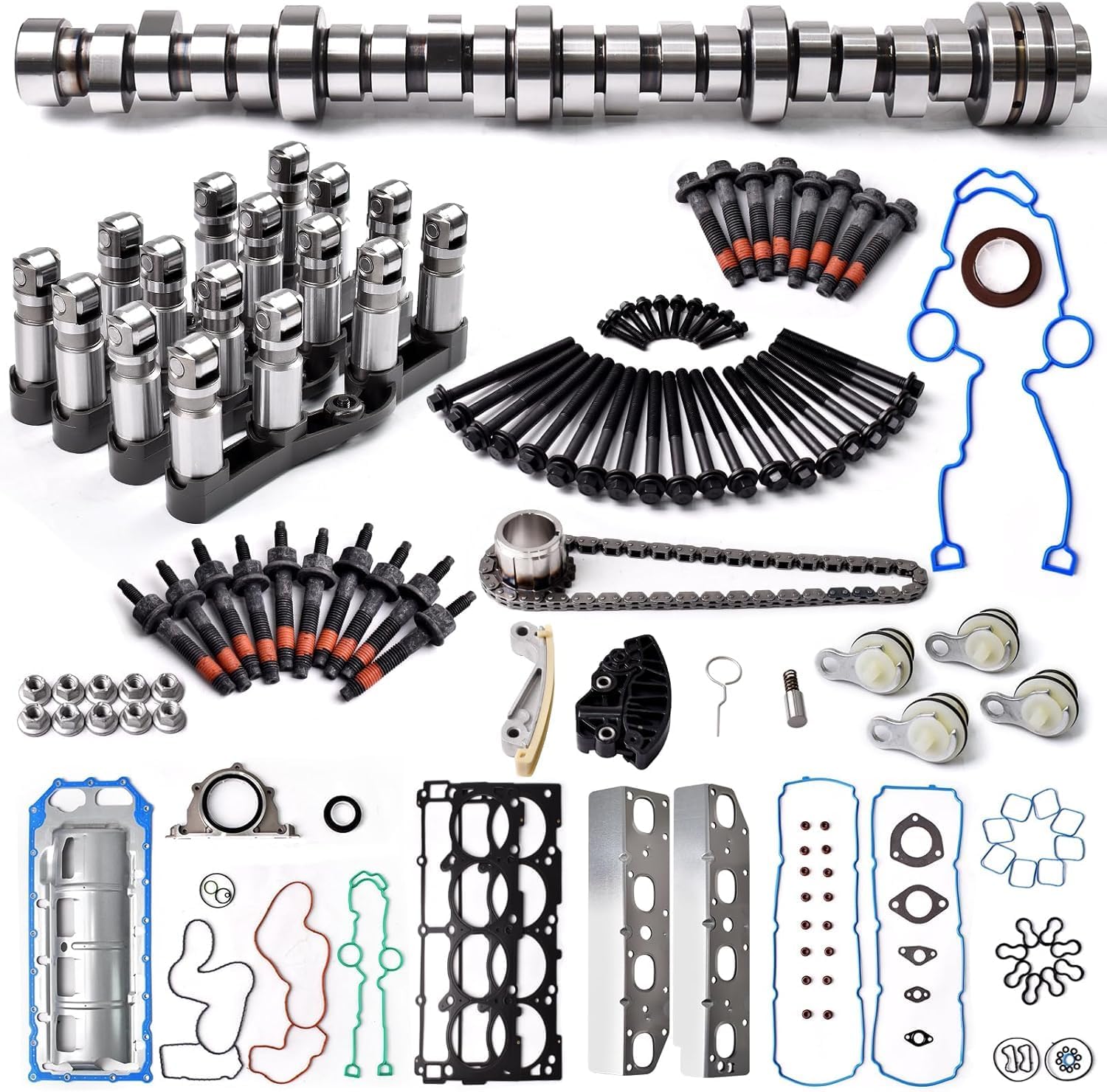 REDLINE USA 2009+ 5.7L HEMI MDS Remove Kit with Lifters Camshaft Oil Pan Gasket Timing Silinoid Plugs Head Gasket Set FITS: 2009-2022 Dodge Jeep Ram 1500 Cherokee V8 5.7L HEMI NON-MDS